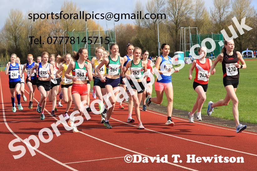 Girls Under-15s Young Athletes 5k, 2026 Northern Mens 12 and Womens 6 Stage Road Relays and Young Athletes 5k, Sheepmount Stadium, Carlisle. Photo: David T. Hewitson/Sports for All Pics